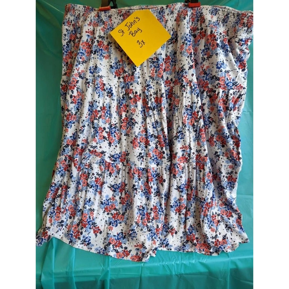 St John's Bay Tiered Skirt with Floral Print 3x